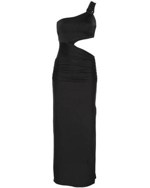 Fisico One-Shoulder Maxi Dress - Black