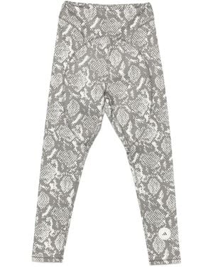 adidas By Stella McCartney Snakeskin-Print Performance Leggings - Grey