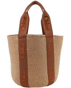 Chloé ロゴストラップ バケットバッグ - ブラウン