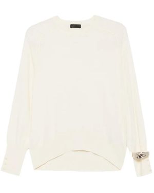 Liu Jo Button-Cuff Sweater - White