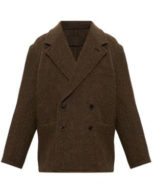 Lemaire Double-Breasted Blazer - Brown