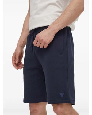 Guess Logo-Patch Drawstring Shorts - Blue