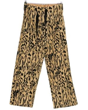Forte Forte Animal-Print Straight-Leg Trousers - White