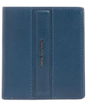 Piquadro Logo-Plaque Bifold Wallet - Blue