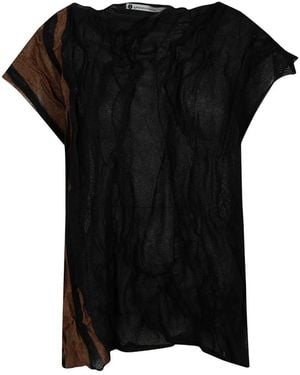 Pierantoniogaspari Crinkled-Finish Metallic-Thread Top - Black