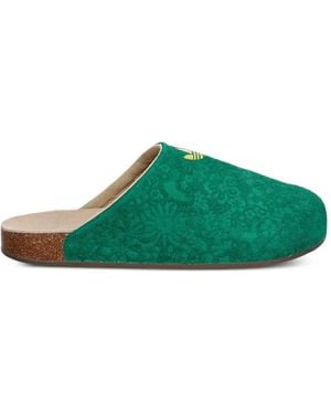 adidas Adimule Floral-Embossed Mules - Green