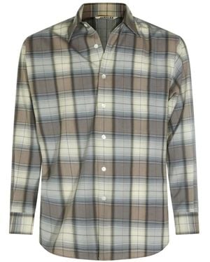 AURALEE Check-Pattern Shirt - Gray