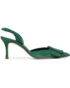 Manolo Blahnik Pumps Con Cinturino Posteriore Maysale - Verde