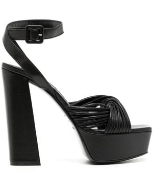 Sergio Rossi Sr Akida 130Mm Leather Sandals - Black