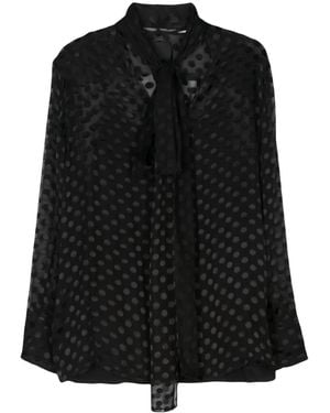 Givenchy Polka Dot-Devoré Blouse - Black