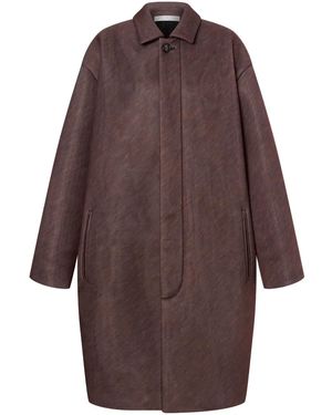 Philosophy Di Lorenzo Serafini Mélange-Effect Long Coat - Brown