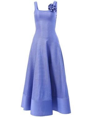 Carolina Herrera Abito Rosette A Righe - Viola