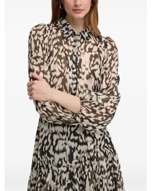 Morgan Animal-Print Ruffled Mini Dress - Natural