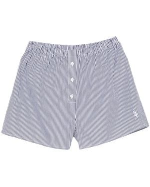 Sporty & Rich Striped Embroidered-Logo Shorts - Purple