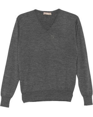Cruciani V-Neck Jumper - Grey