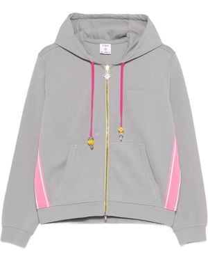 CASABLANCA Zip Side Stripe Hooded Top - Gray