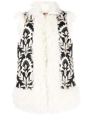 La DoubleJ Folk Floral-Print Vest - White