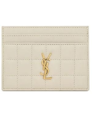 Saint Laurent Card Case With Logo - Natural