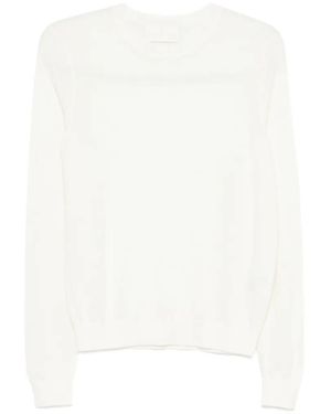 Bompard Long-Sleeve Round-Neck Jumper - White
