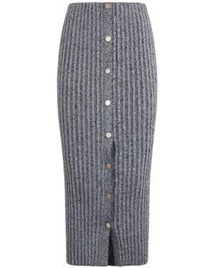 Philosophy Di Lorenzo Serafini Button-Up Ribbed-Knit Skirt - Grey