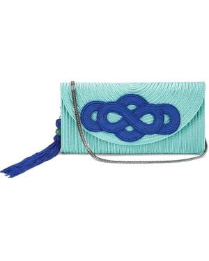 Shanghai Tang Tang Infinity Chinese-Knot Clutch Bag - Blue