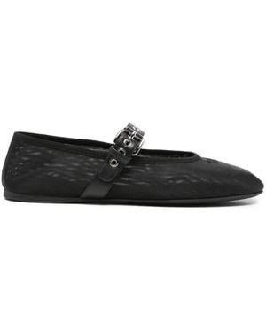 Miu Miu Ballerinas aus Mesh - Schwarz