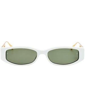 Linda Farrow Lunettes De Soleil Susie À Monture Géométrique Et Découpe - Vert