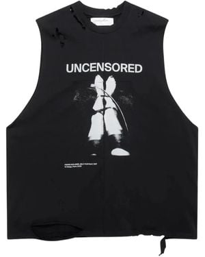 MATIERES FECALES Fetish Cut Off Tank Top - Black