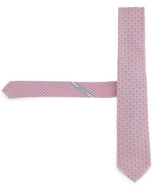 Ferragamo Graphic-Print Silk Tie - Pink