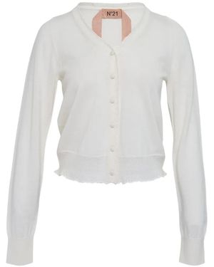 N°21 V-Neck Cardigan - White
