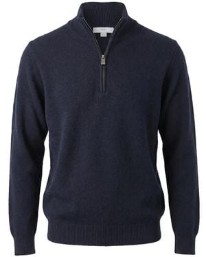 Malo Half-Zip Cashmere Sweater - Blue