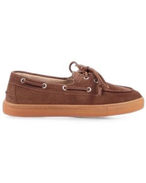 COPENHAGEN Suede Boat Shoes - Brown