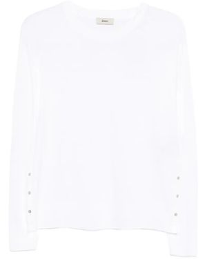 Herno Trui Met Drukknopen En Raglan Mouwen - Wit