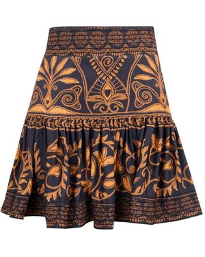 FARM Rio Cornely Ainika Floral-Print Mini Skirt - Brown