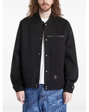 PUMA X Njr Bomberjacke Aus Baumwollstretch - Schwarz