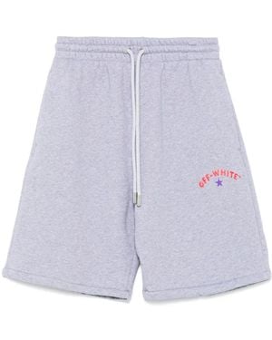 Off-White c/o Virgil Abloh Logo-Print Shorts - Blue