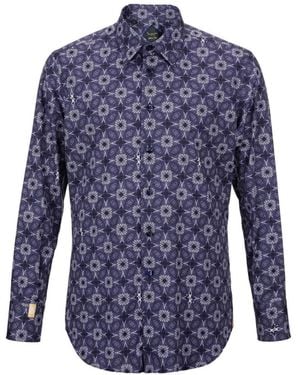 Billionaire Chemise À Motif Géométrique - Blue