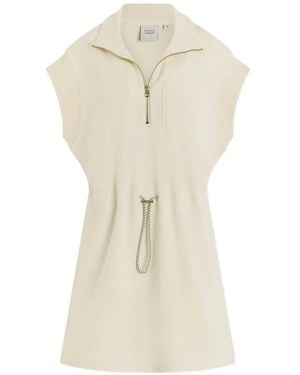 Varley Vestido Corto Avaya Con Media Cremallera - Blanco