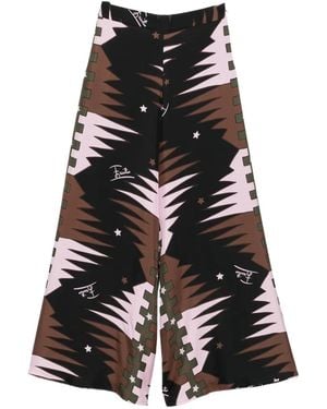 PUCCI Iride-Print Silk Palazzo Trousers - White