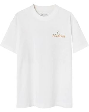 flâneur Logo-Print T-Shirt - White