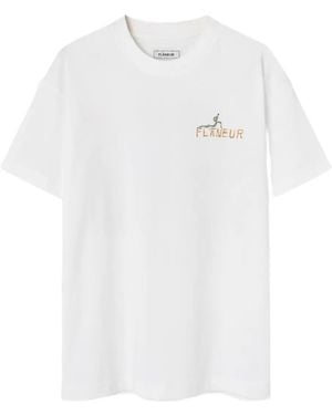 flâneur Logo-Print T-Shirt - White