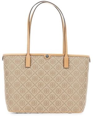 Tory Burch Small T-Monogram Tote Bag - Natural