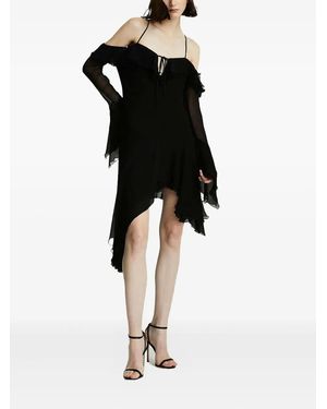 Celeste Ruffled-Details Mini Dress - Black