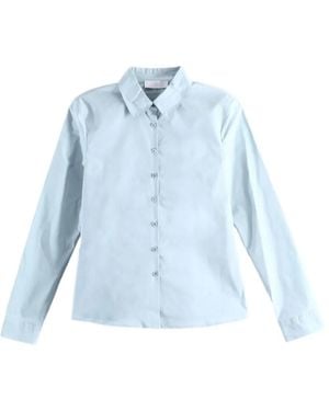 Amomento Camicia A Maniche Lunghe - Blu