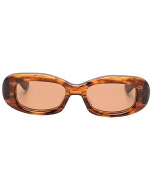 Jacques Marie Mage Ann Oval-Frame Sunglasses - Pink