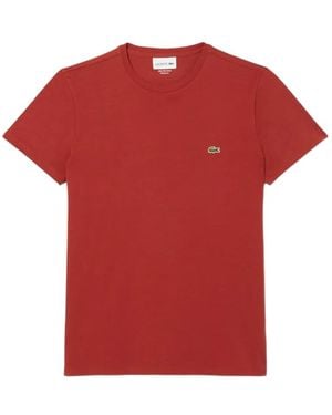 Lacoste Katoenen Pima T-Shirt - Rood