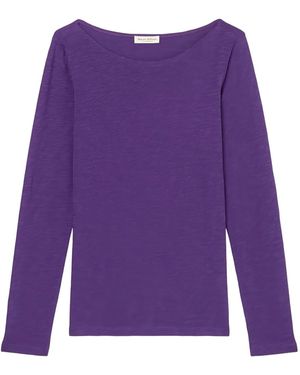 Marc O' Polo Long-Sleeve Boat-Neck Top - Purple