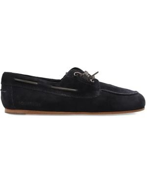 DSquared² Lace-Up Fastening Suede Boat Shoes - Black