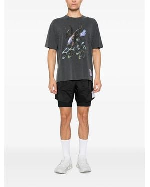 Satisfy Graphic-Print Distressed T-Shirt - Gray