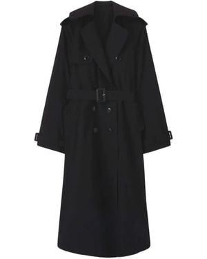 Ermanno Scervino Double-Breasted Belted Trench Coat - Black